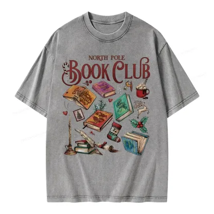 Pagewings SJM Book Club Christmas Unisex Washed T-shirt