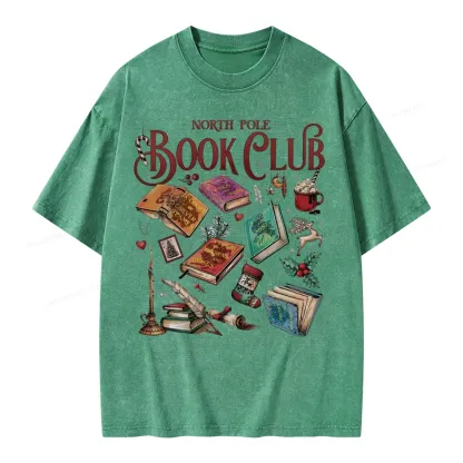 Pagewings SJM Book Club Christmas Unisex Washed T-shirt