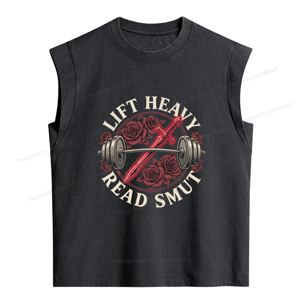 Pagewings Lift Heavy Read Smut Women's Washed Tank Top