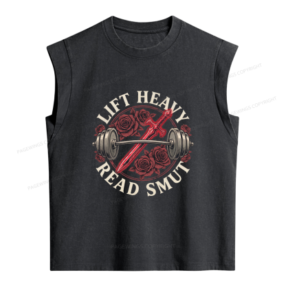 Pagewings Lift Heavy Read Smut Women's Washed Tank Top