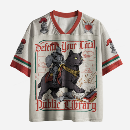 Pagewings Defend The Public Library Unisex Mesh Jersey