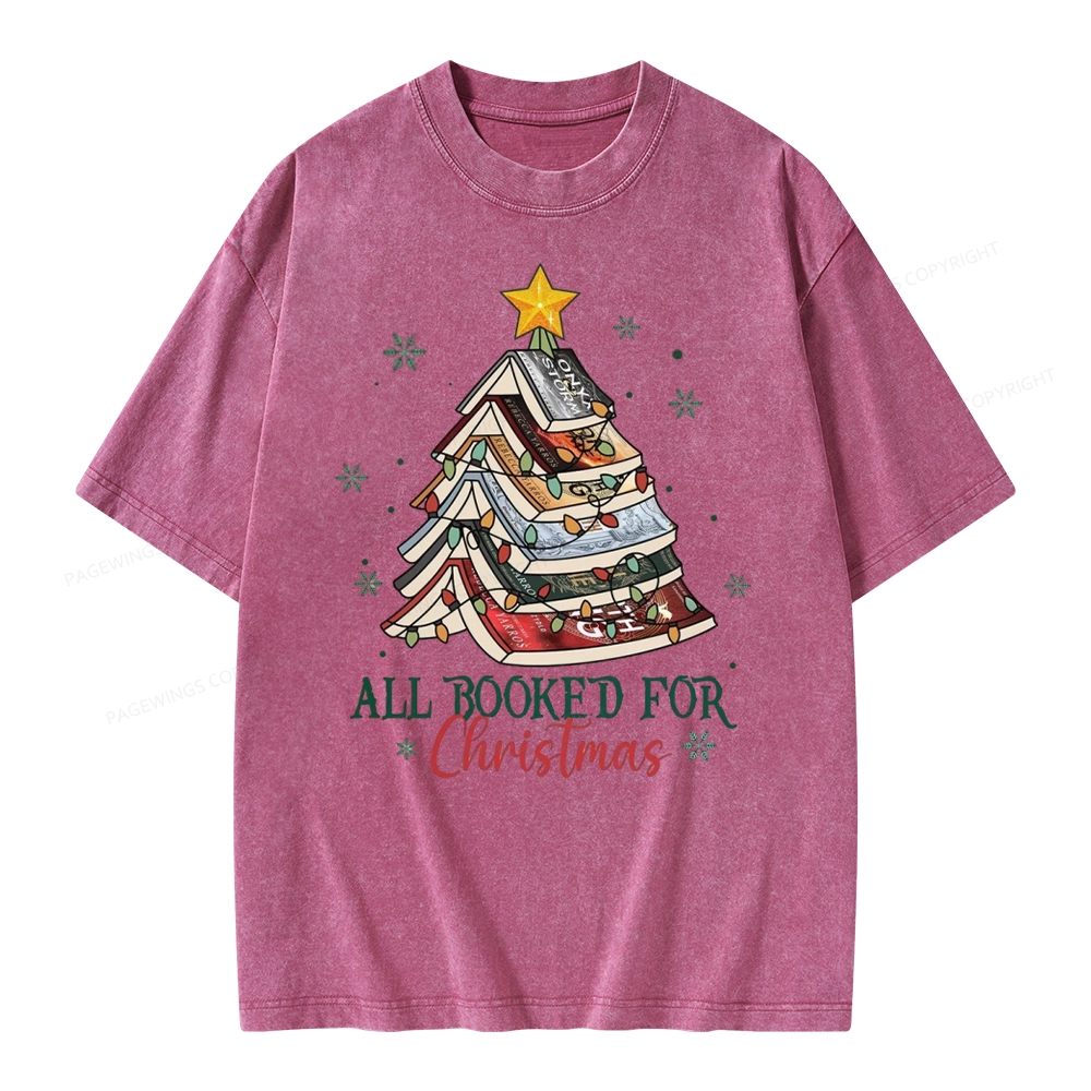Pagewings Fourth Wing Christmas Tree Unisex Washed T-shirt