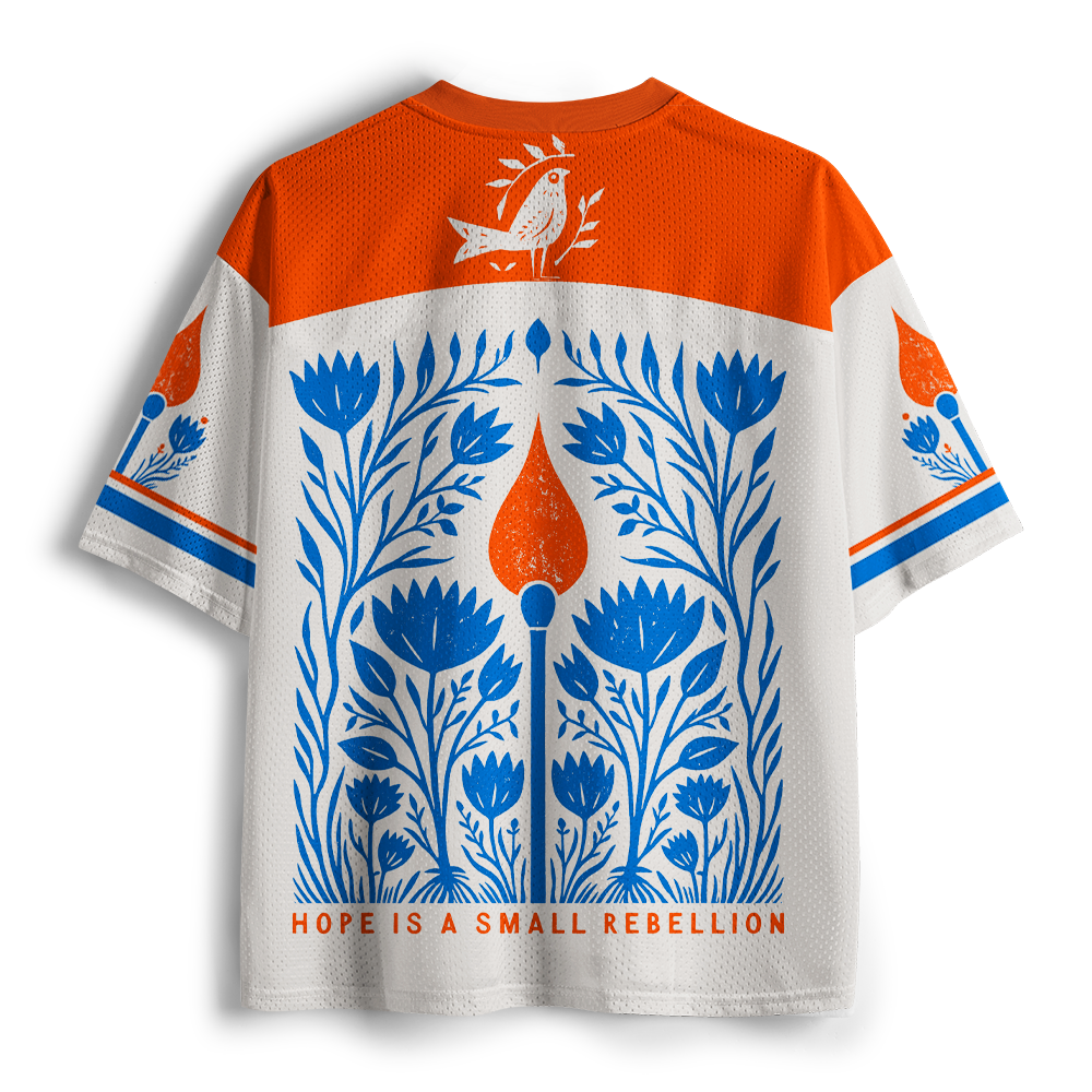 Pagewings Hope Is A Small Rebellion Unisex Mesh Jersey