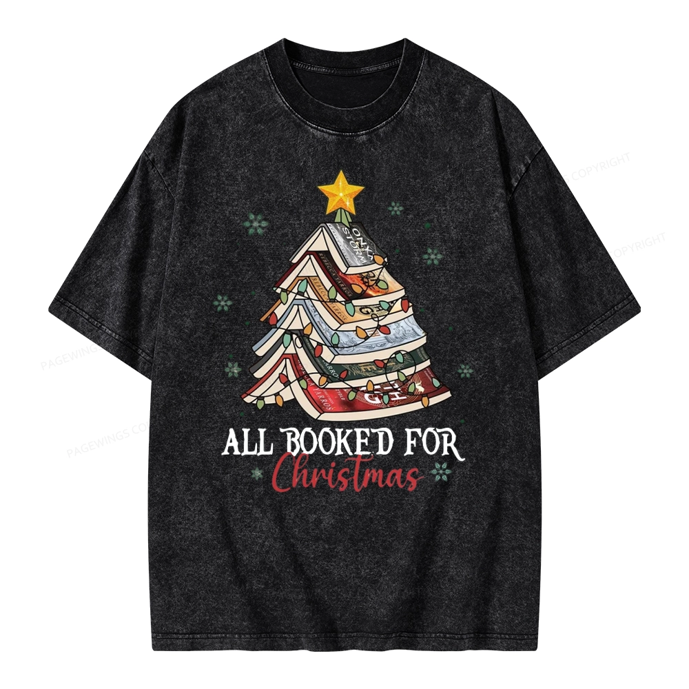 Pagewings Fourth Wing Christmas Tree Unisex Washed T-shirt