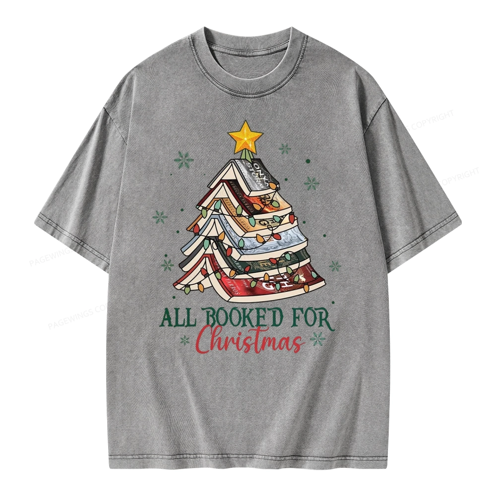 Pagewings Fourth Wing Christmas Tree Unisex Washed T-shirt