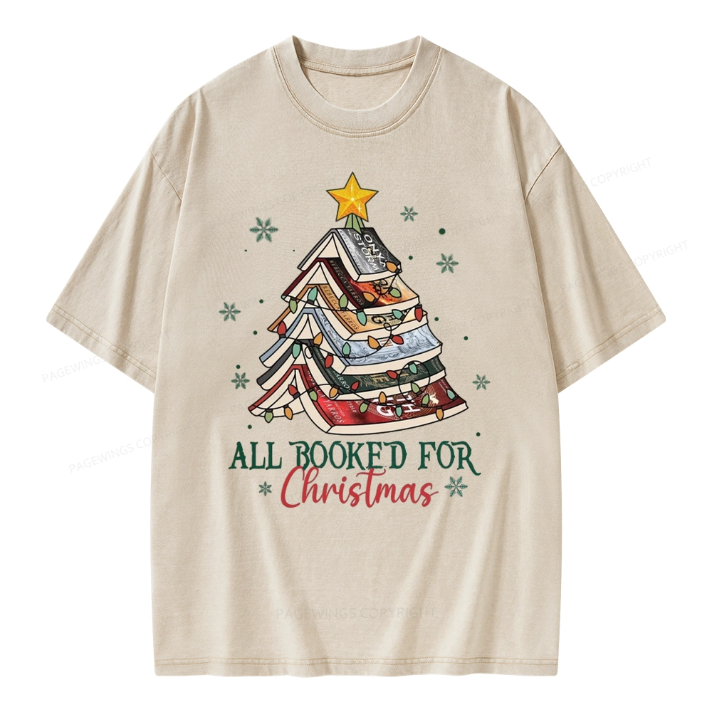 Pagewings Fourth Wing Christmas Tree Unisex Washed T-shirt