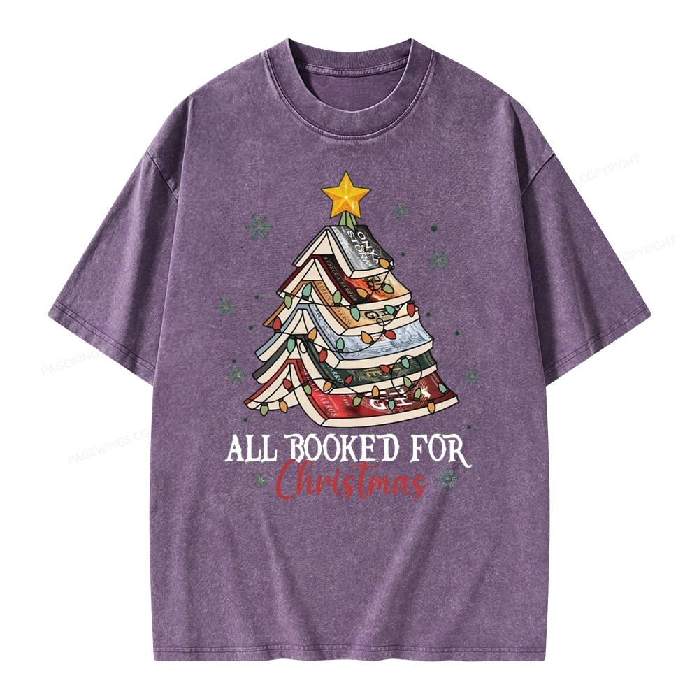 Pagewings Fourth Wing Christmas Tree Unisex Washed T-shirt
