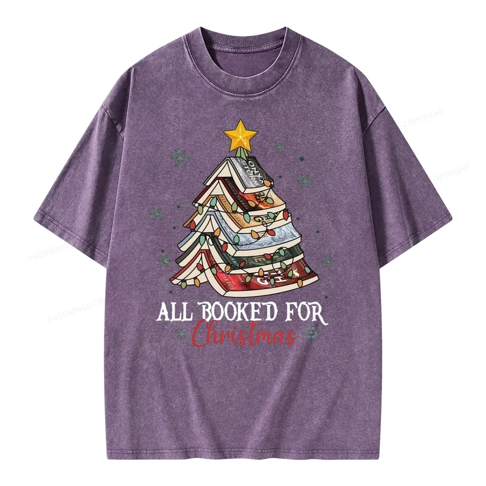 Pagewings Fourth Wing Christmas Tree Unisex Washed T-shirt