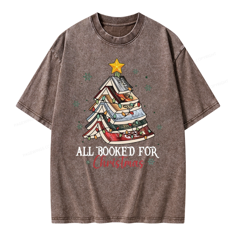 Pagewings Fourth Wing Christmas Tree Unisex Washed T-shirt