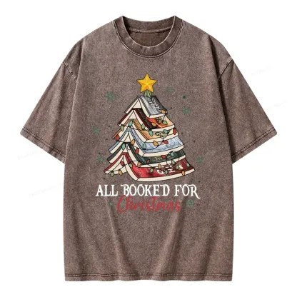 Pagewings Fourth Wing Christmas Tree Unisex Washed T-shirt