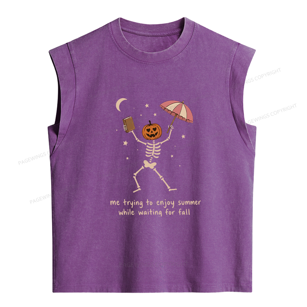 Pagewings Waiting For Fall  Women's Washed Tank Top