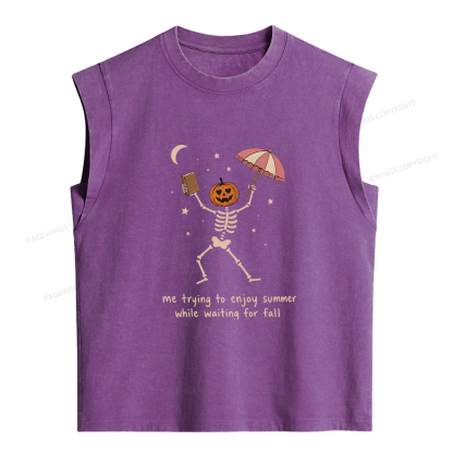 Pagewings Waiting For Fall  Women's Washed Tank Top