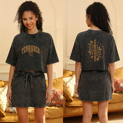 Pagewings Fantasy Novel Lovers16137 Read Women's Washed Cropped T-shirt
