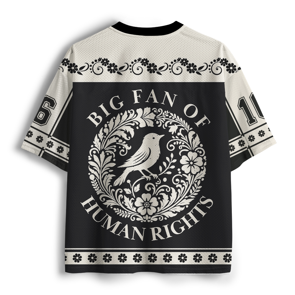 Pagewings Big Fan Of Human Rights Unisex Mesh Jersey