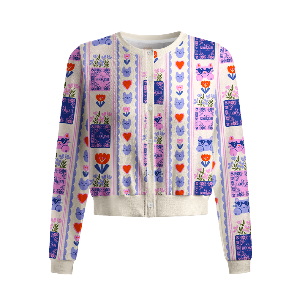 Pagewings Cat Book Lover Cardigan Sweaters
