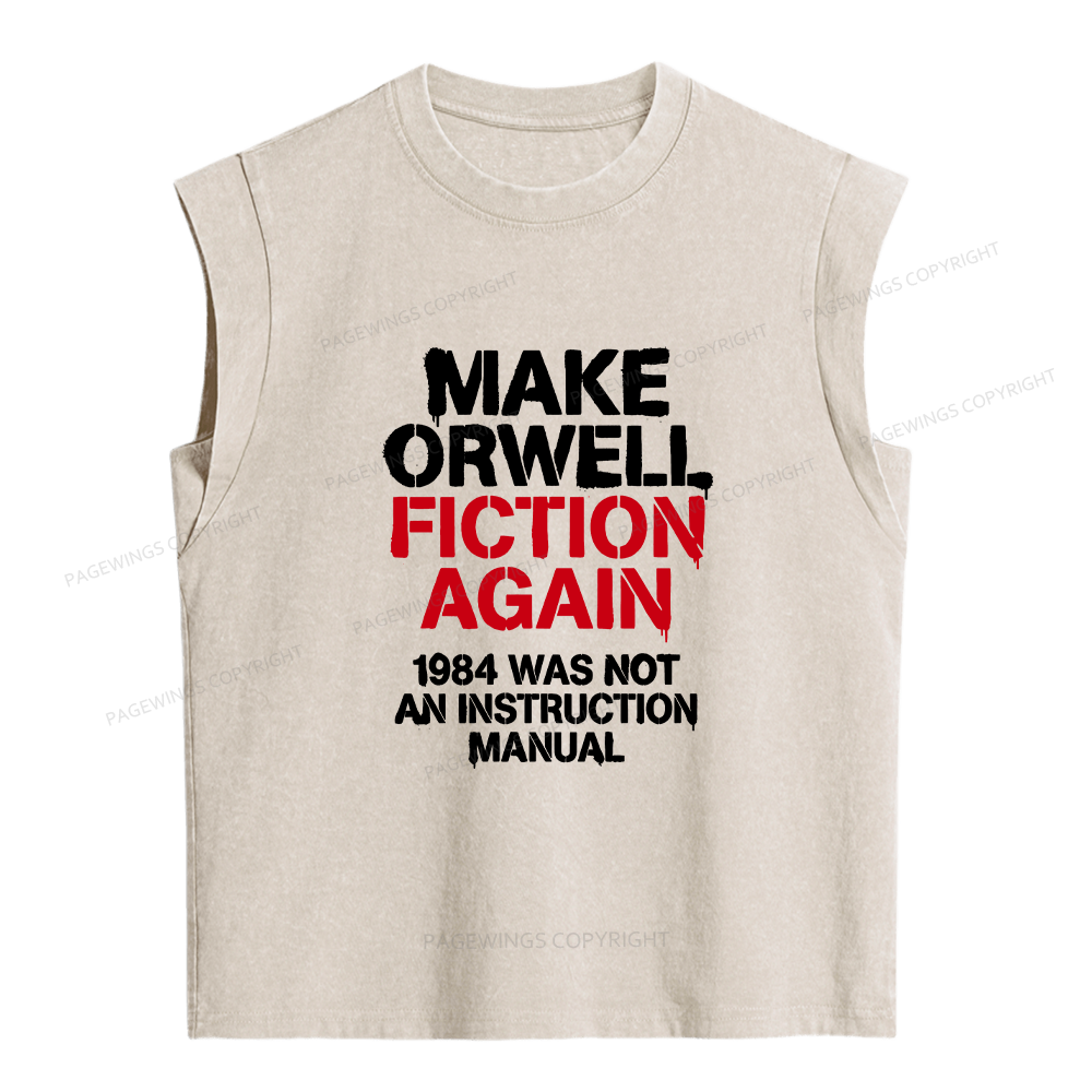 Pagewings Make Orwell Fiction Again Women's Washed Tank Top
