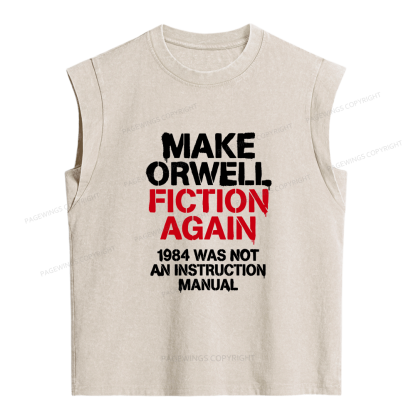 Pagewings Make Orwell Fiction Again Women's Washed Tank Top