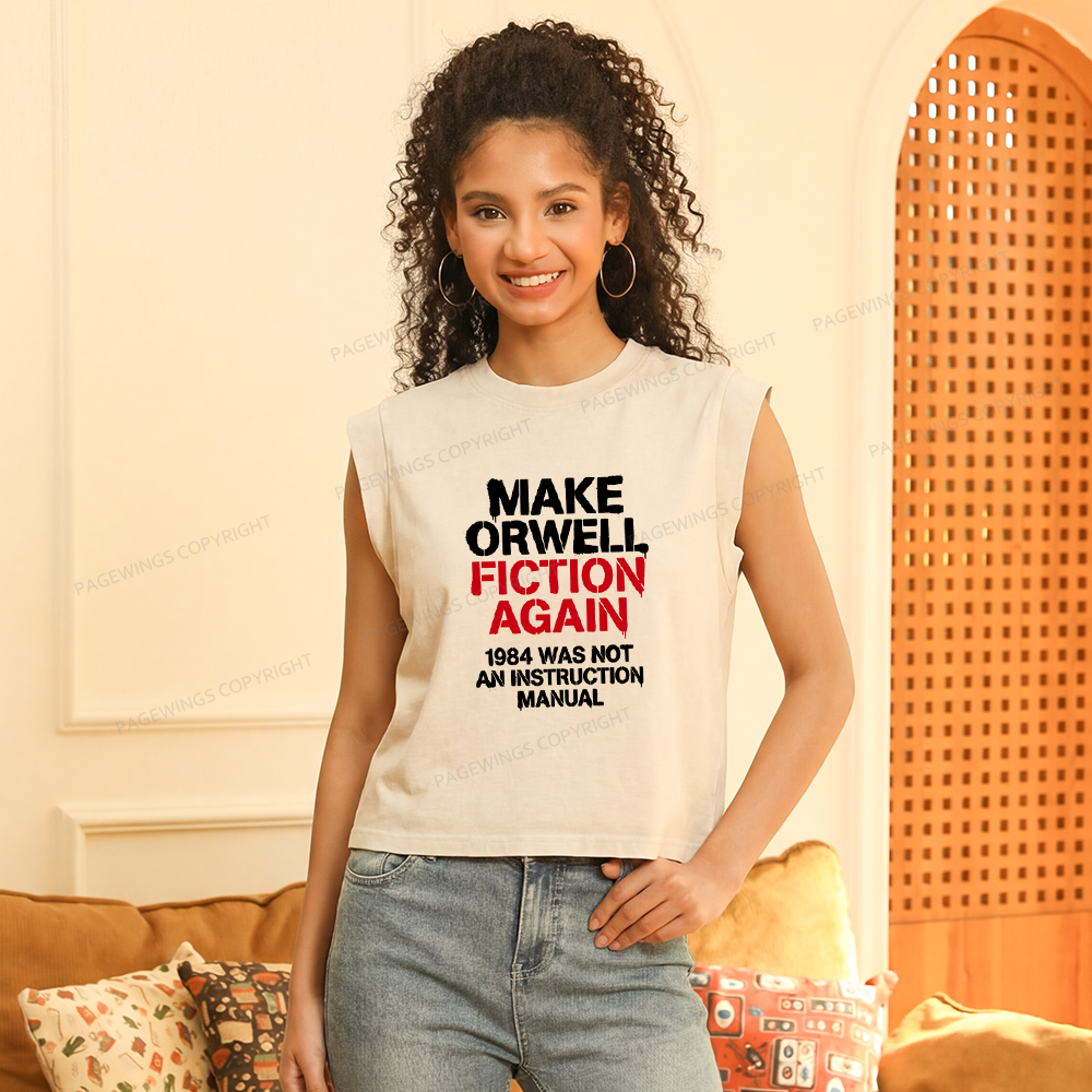 Pagewings Make Orwell Fiction Again Women's Washed Tank Top