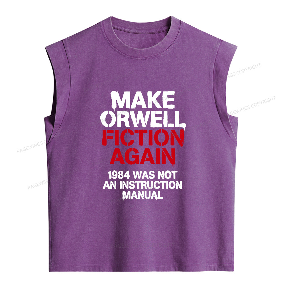 Pagewings Make Orwell Fiction Again Women's Washed Tank Top