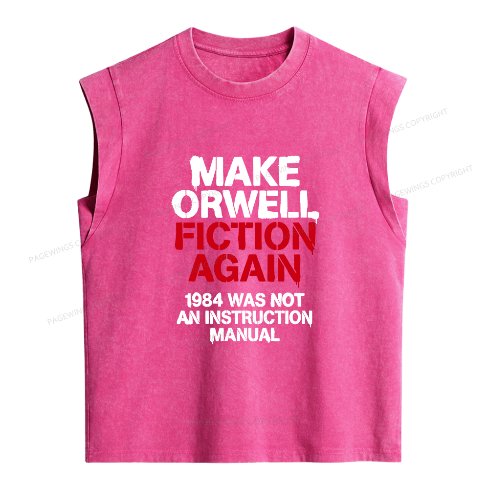 Pagewings Make Orwell Fiction Again Women's Washed Tank Top