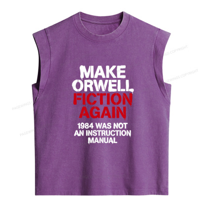 Pagewings Make Orwell Fiction Again Women's Washed Tank Top