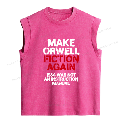 Pagewings Make Orwell Fiction Again Women's Washed Tank Top