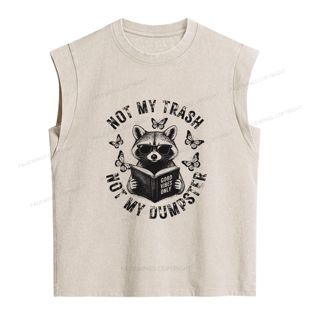 Pagewings Not My Trash Women's Washed Tank Top