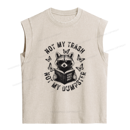 Pagewings Not My Trash Women's Washed Tank Top