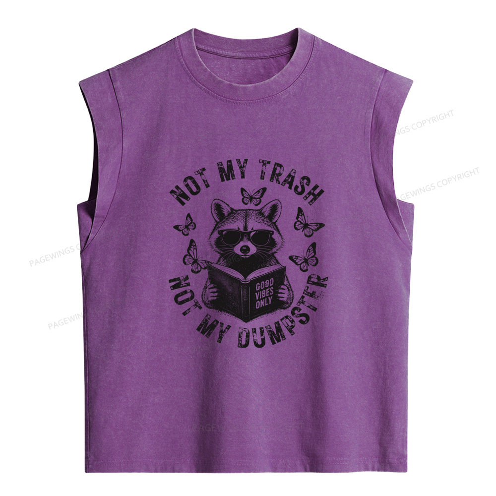 Pagewings Not My Trash Women's Washed Tank Top