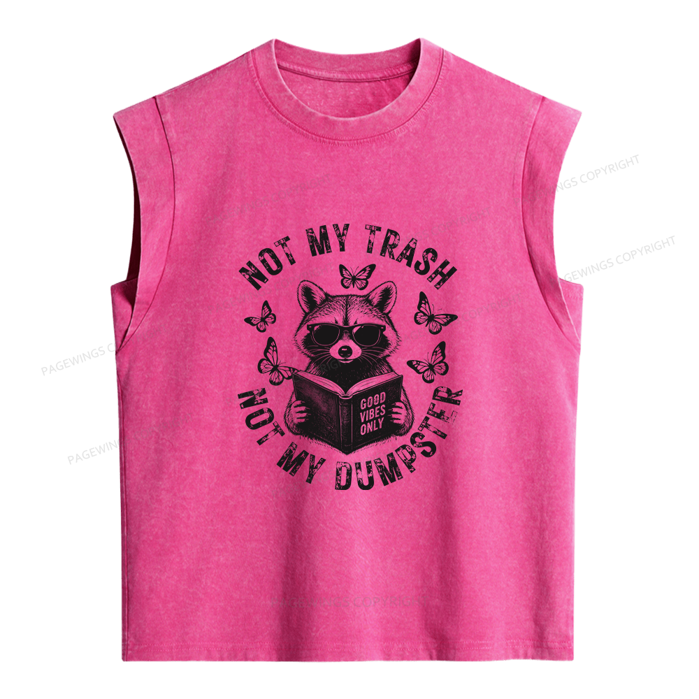 Pagewings Not My Trash Women's Washed Tank Top