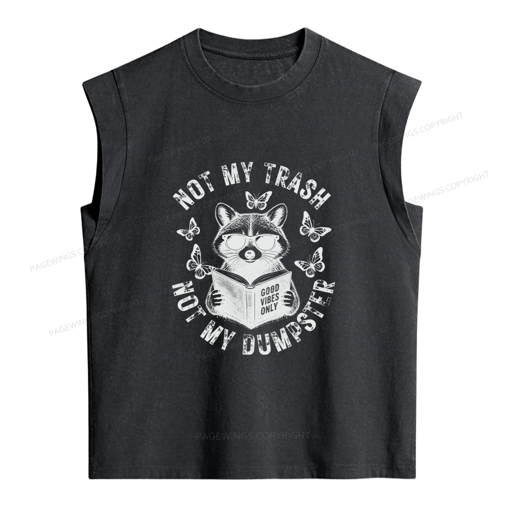 Pagewings Not My Trash Women's Washed Tank Top