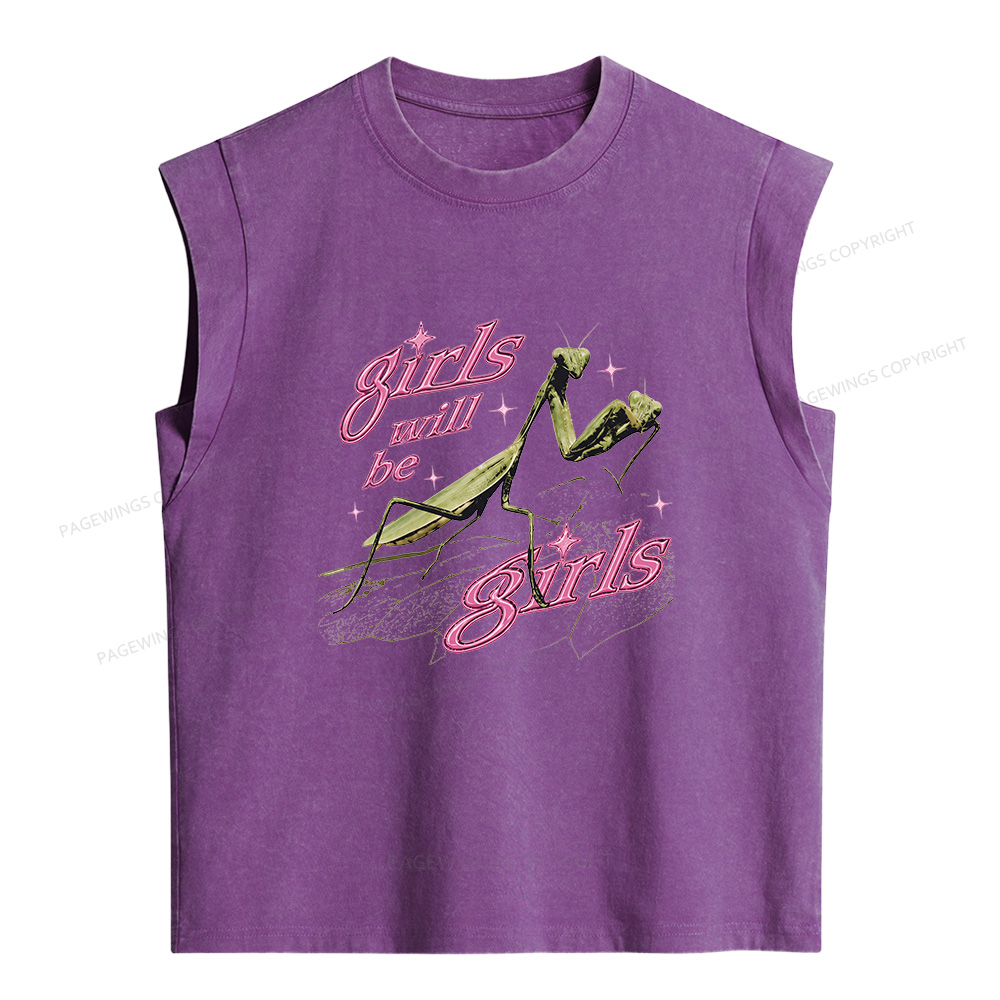 Pagewings Girls Will Be Girls Women's Washed Tank Top