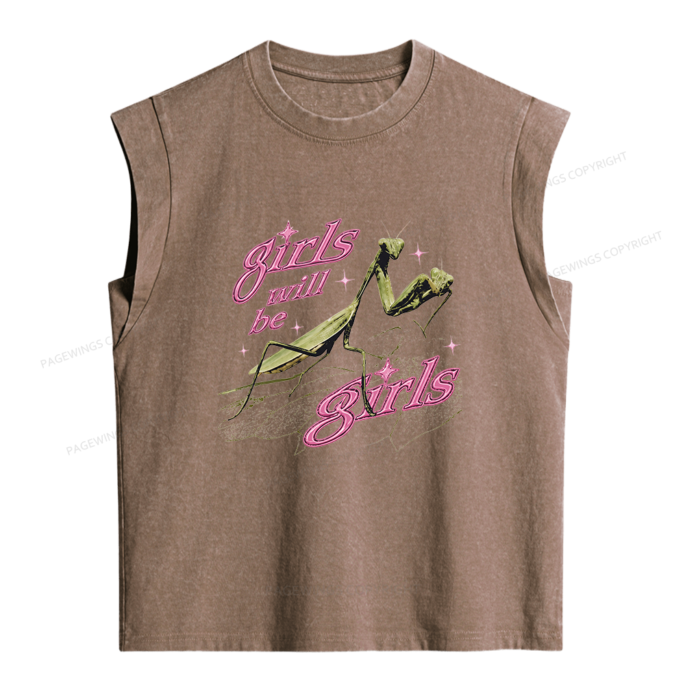 Pagewings Girls Will Be Girls Women's Washed Tank Top