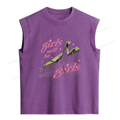 Pagewings Girls Will Be Girls Women's Washed Tank Top