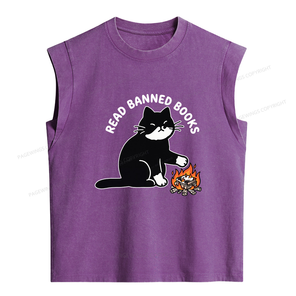 Pagewings Read Banned Books Women's Washed Tank Top