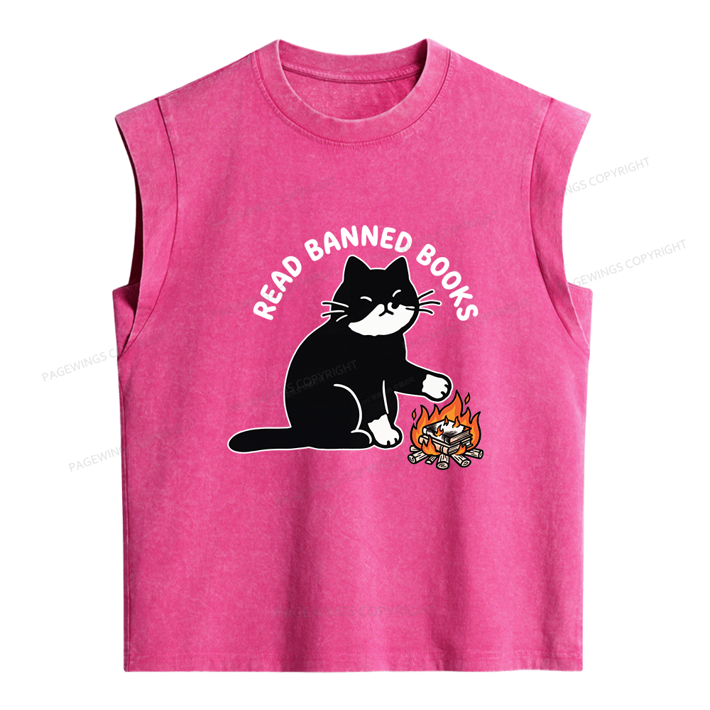 Pagewings Read Banned Books Women's Washed Tank Top