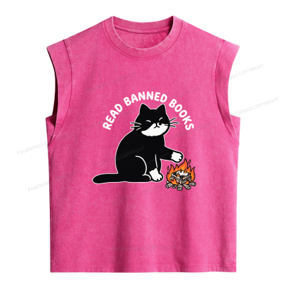 Pagewings Read Banned Books Women's Washed Tank Top