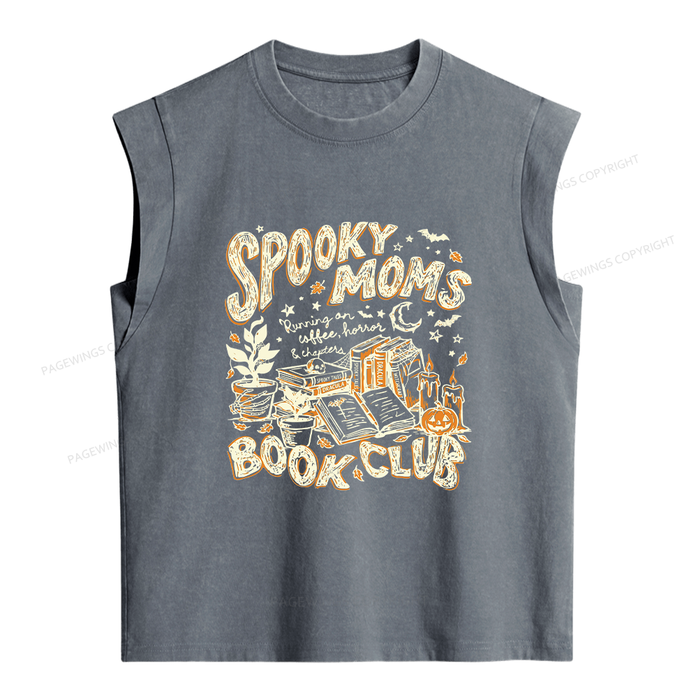 Pagewings Spooky Moms Book Club Women's Washed Tank Top