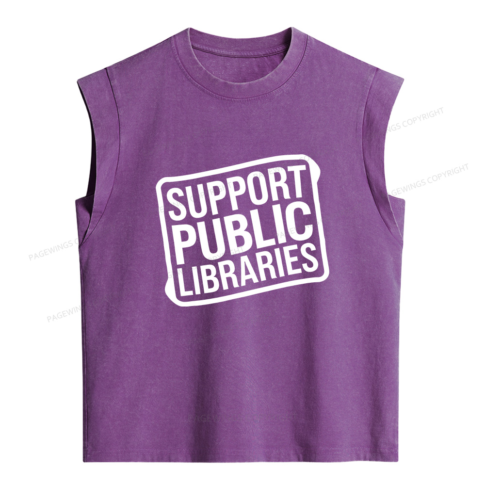 Pagewings Support Public Libraries Women's Washed Tank Top