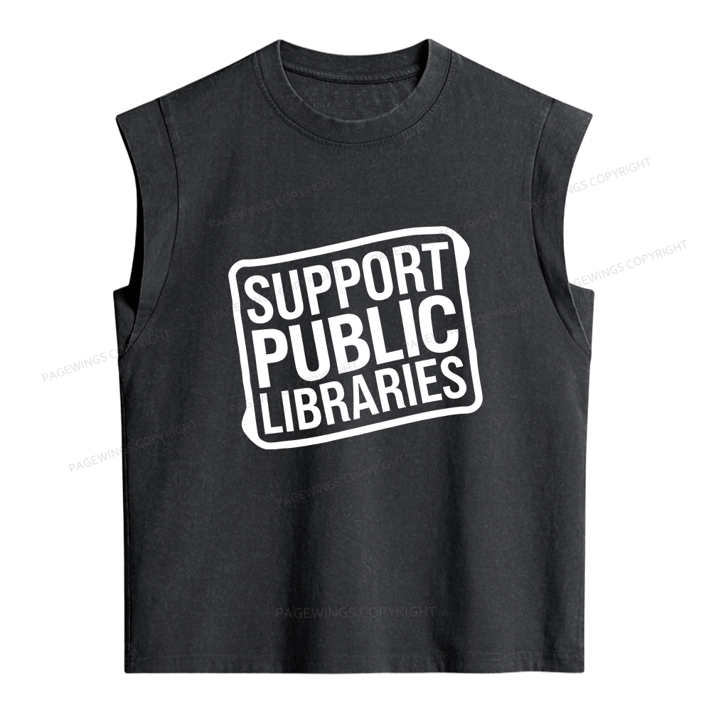 Pagewings Support Public Libraries Women's Washed Tank Top