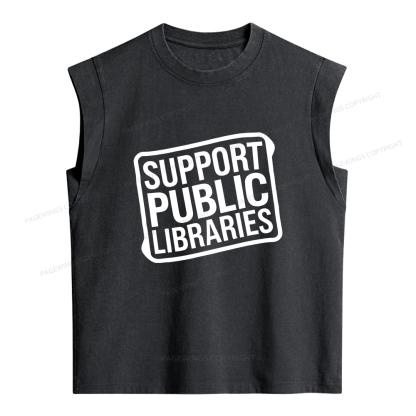 Pagewings Support Public Libraries Women's Washed Tank Top