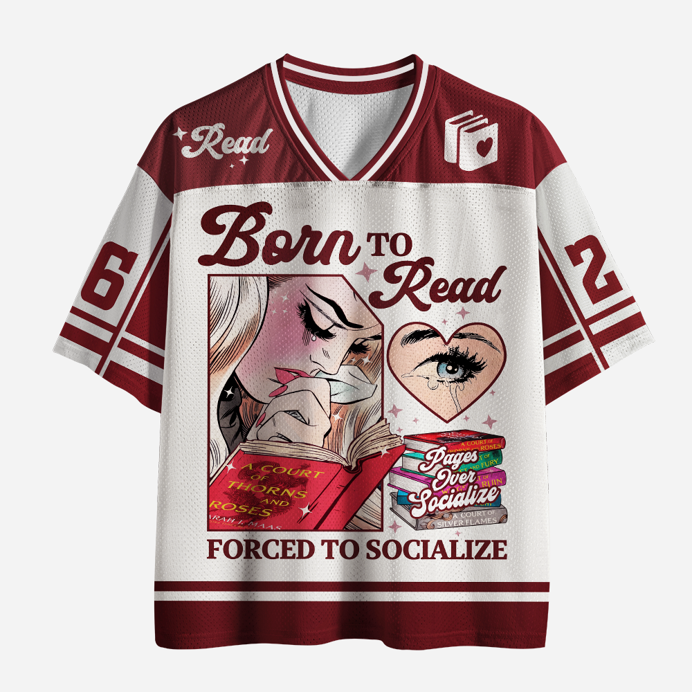 Pagewings Born to Read Unisex Mesh Jersey