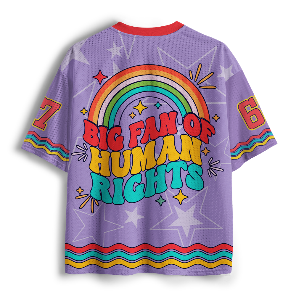 Pagewings Big Fan Of Human Rights Unisex Mesh Jersey