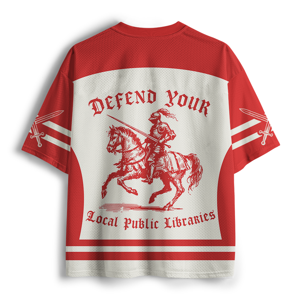 Pagewings Support Your Public Library Unisex Mesh Jersey