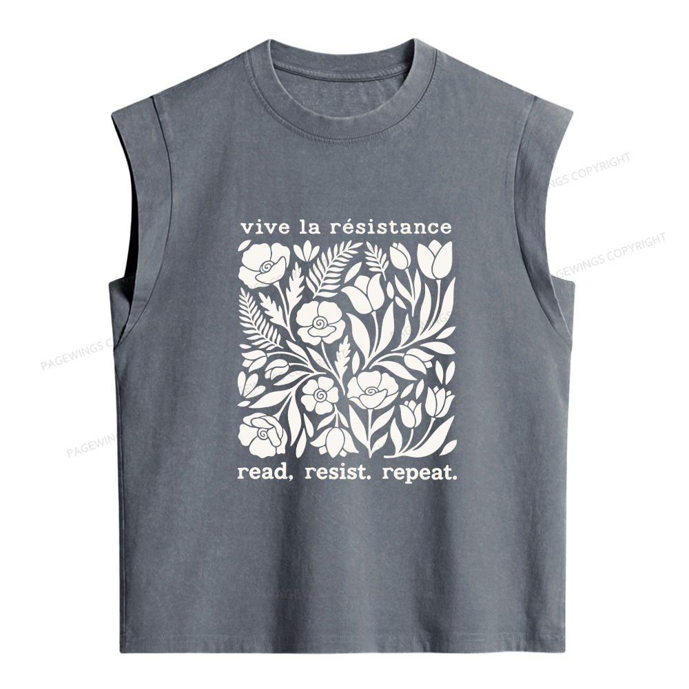 Pagewings Vive La Resistance Women's Washed Tank Top