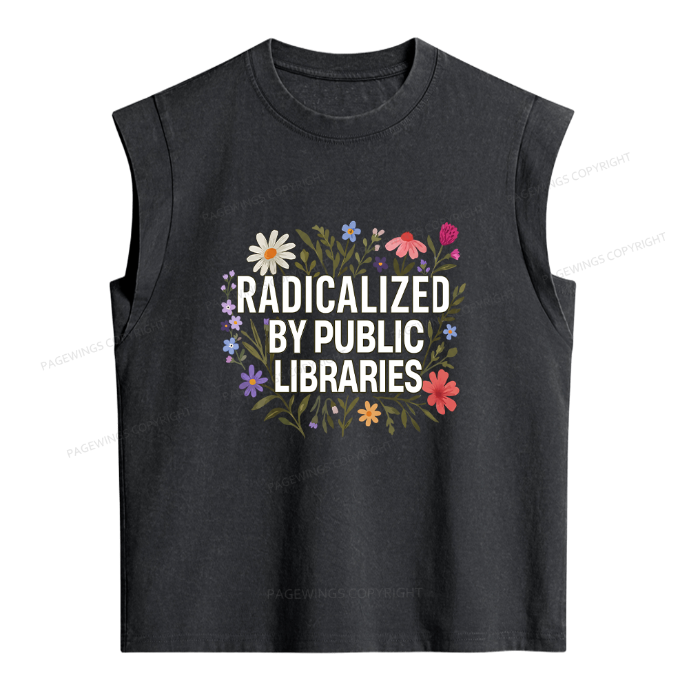 Pagewings Public Libraries Women's Washed Tank Top