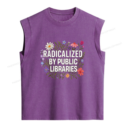 Pagewings Public Libraries Women's Washed Tank Top
