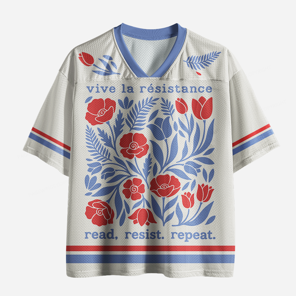 Pagewings Read Resist Repeat Unisex Mesh Jersey