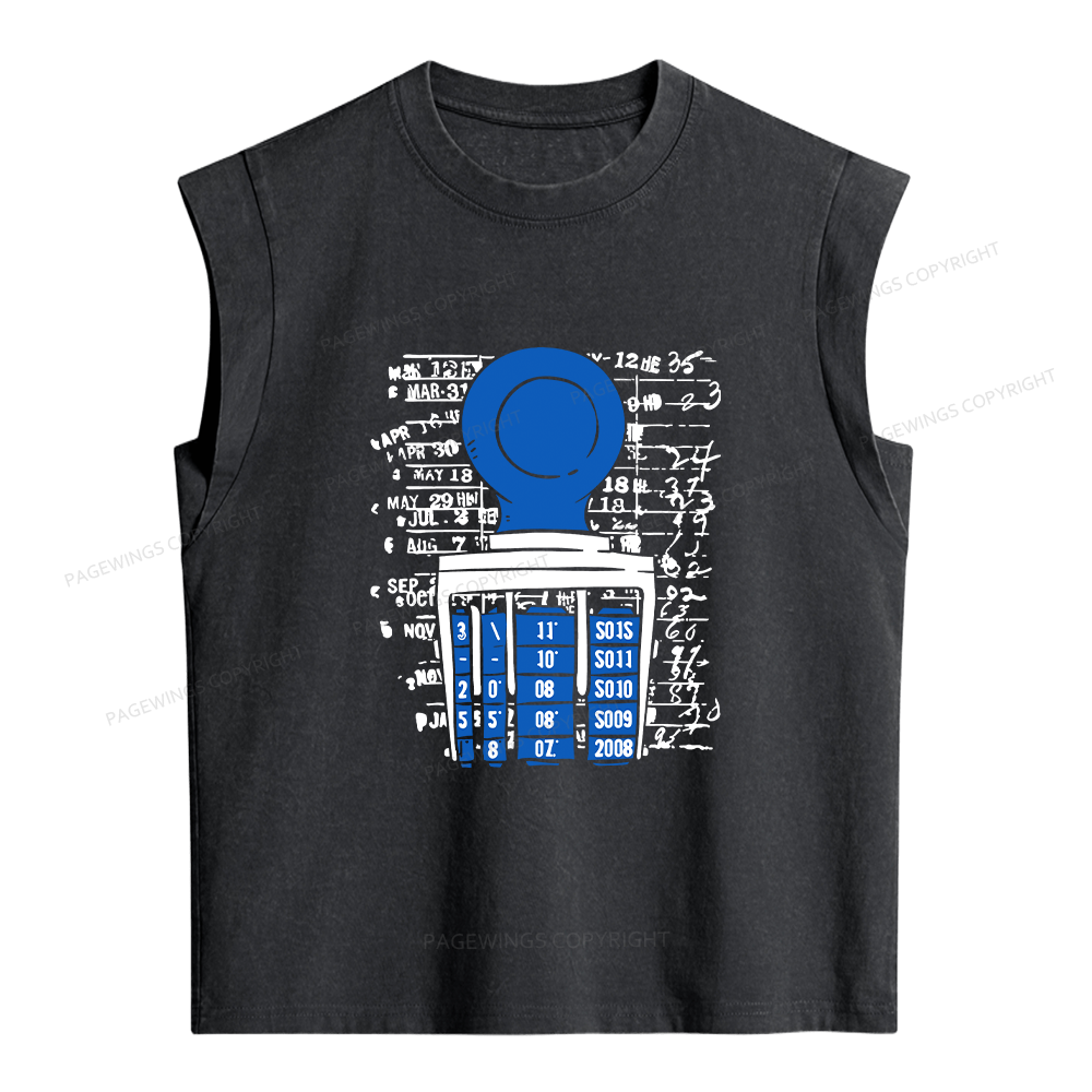 Pagewings Books Library Stamp Women's Washed Tank Top