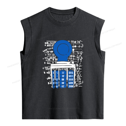 Pagewings Books Library Stamp Women's Washed Tank Top